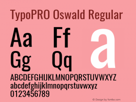 TypoPRO Oswald Regular 3.0; ttfautohint (v0.95) -l 8 -r 50 -G 200 -x 0 -w 