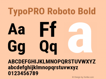 TypoPRO Roboto Bold Version 2.000980; 2014 Font Sample