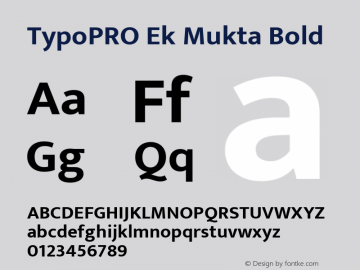 TypoPRO Ek Mukta Bold Version 1.2 Font Sample