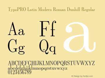 TypoPRO Latin Modern Roman Dunhill Regular Version 2.004;PS 2.004;hotconv 1.0.49;makeotf.lib2.0.14853 Font Sample