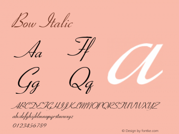 Bow Italic 1.0/1995: 2.0/2001图片样张