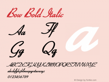 Bow Bold Italic 1.0/1995: 2.0/2001 Font Sample