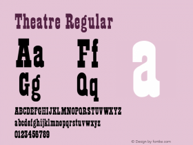 Theatre Regular Altsys Fontographer 3.5  17/01/94 Font Sample