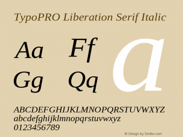 TypoPRO Liberation Serif Italic Version 2.00.1图片样张