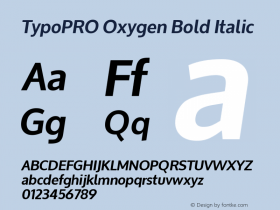 TypoPRO Oxygen Bold Italic Version 1.000图片样张