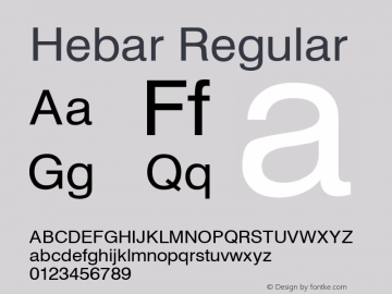 Hebar Regular Altsys Metamorphosis:10/6/92 Font Sample