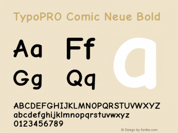 TypoPRO Comic Neue Bold Version 1.000 Font Sample