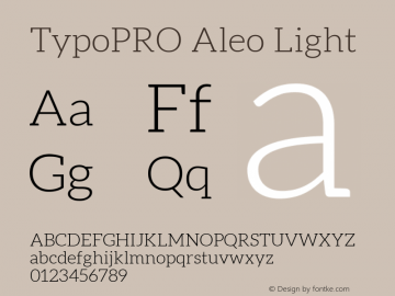 TypoPRO Aleo Light Version 1.1 Font Sample