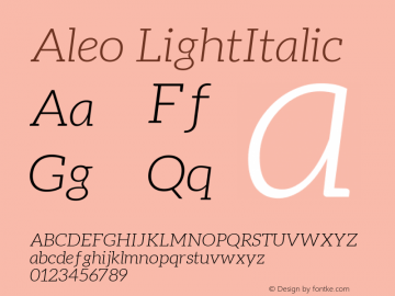 Aleo LightItalic Version 1.1图片样张