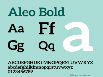 Aleo Bold Version 1.1 Font Sample