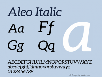 Aleo Italic Version 1.1图片样张