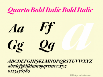 Quarto Bold Italic Bold Italic Version 1.200图片样张