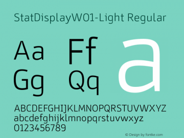 StatDisplayW01-Light Regular Version 6.10 Font Sample