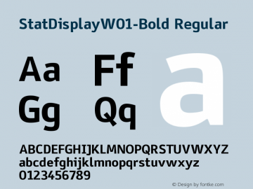 StatDisplayW01-Bold Regular Version 6.10 Font Sample