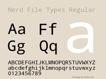 Nerd File Types Regular Version 1.00 build 113 Font Sample