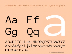 Anonymice Powerline Plus Nerd File Types Regular Version 1.002 Font Sample