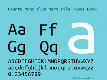 Ubuntu Mono Plus Nerd File Types Book Version 0.80图片样张