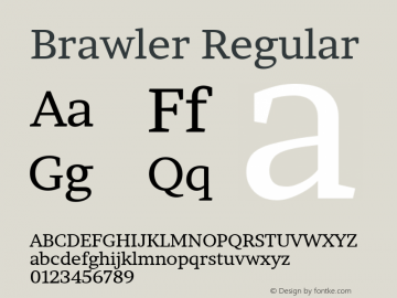 Brawler Regular Version 1.000 Font Sample