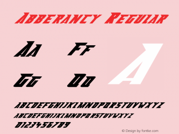 Abberancy Regular Version 2.000 2004 Font Sample