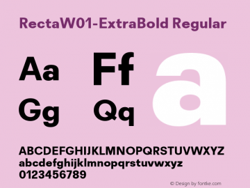 RectaW01-ExtraBold Regular Version 1.00 Font Sample