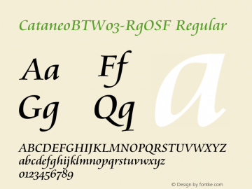 CataneoBTW03-RgOSF Regular Version 1.00 Font Sample