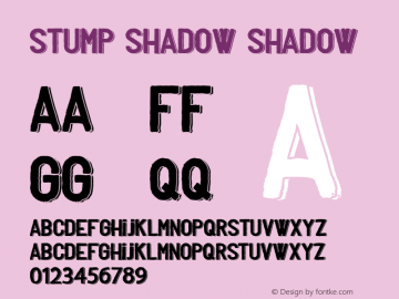 Stump shadow shadow Version 1.000 Font Sample