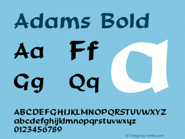 Adams Bold 1.0 August 2008 Font Sample