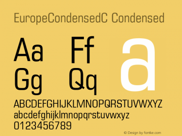 EuropeCondensedC Condensed Version 001.001图片样张