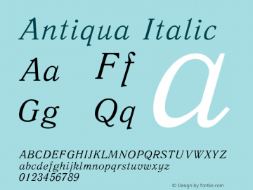 Antiqua Italic Version 001.000图片样张