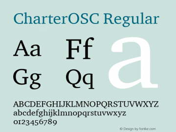 CharterOSC Regular Version 001.000 Font Sample