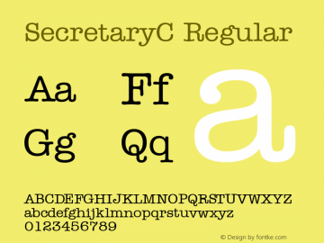 SecretaryC Regular Version 003.001 Font Sample