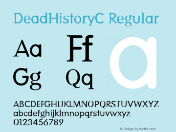 DeadHistoryC Regular Version 001.000 Font Sample