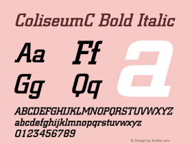 ColiseumC Bold Italic Version 001.000图片样张