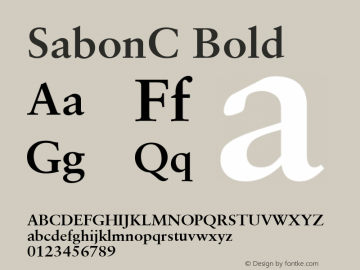 SabonC Bold Version 001.000 Font Sample