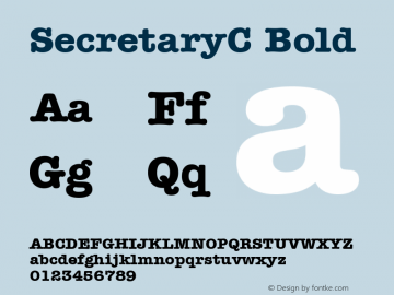 SecretaryC Bold Version 003.001 Font Sample