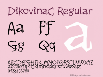 DikovinaC Regular Version 001.001 Font Sample