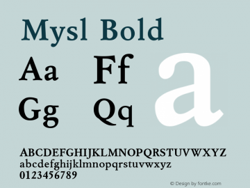 Mysl Bold Version 001.000 Font Sample