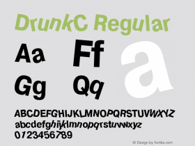 DrunkC Regular Version 001.000 Font Sample