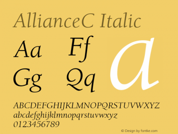 AllianceC Italic Version 001.000图片样张