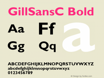 GillSansC Bold Version 001.003 Font Sample