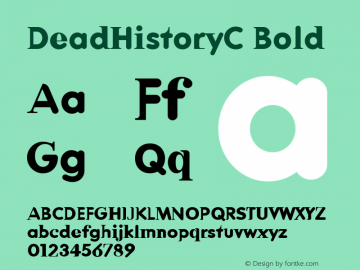 DeadHistoryC Bold Version 001.000 Font Sample