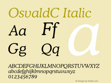 OsvaldC Italic OTF 1.0;PS 003.001;Core 116;AOCW 1.0 161图片样张