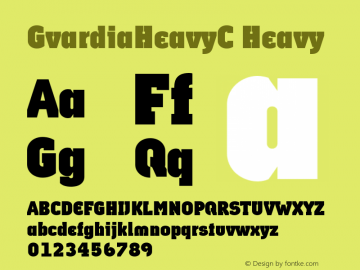 GvardiaHeavyC Heavy Version 001.000 Font Sample