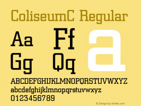 ColiseumC Regular Version 001.000 Font Sample