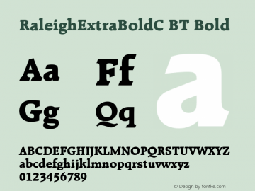 RaleighExtraBoldC BT Bold Version 001.000图片样张