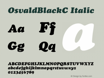 OsvaldBlackC Italic Version 001.000图片样张