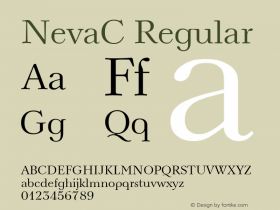 NevaC Regular Version 001.000 Font Sample