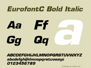 EurofontC Bold Italic Version 001.000图片样张