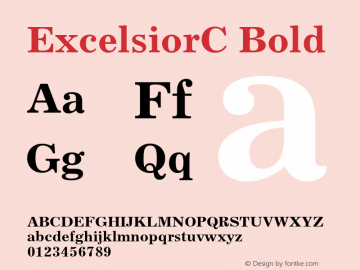 ExcelsiorC Bold Version 001.000 Font Sample