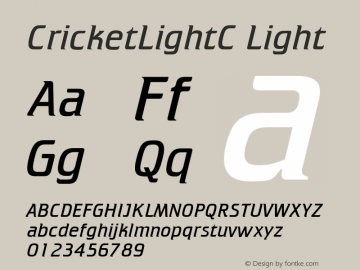 CricketLightC Light Version 001.000 Font Sample